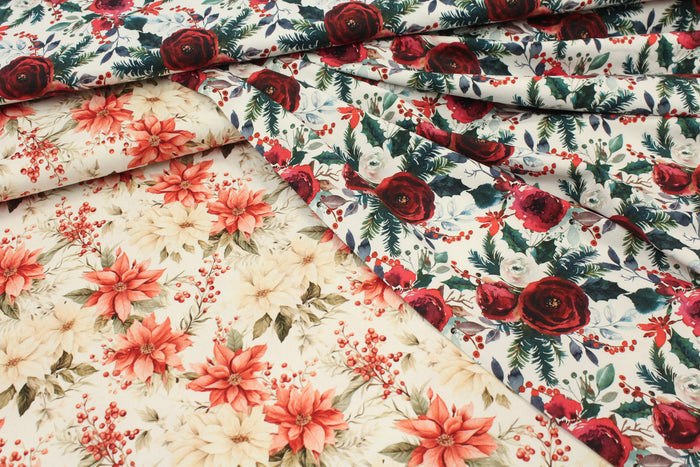 Christmas Floral Organic Jersey
