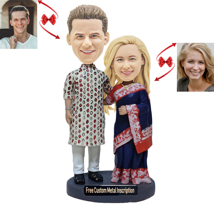 Ethnic Style Couple Custom Bobblehead