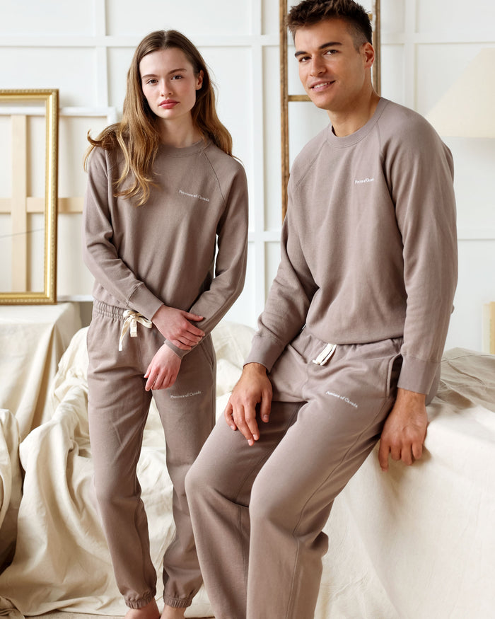 Made in Canada French Terry Sweatshirt Mocha 100% Cotton - Unisex - Province of Canada