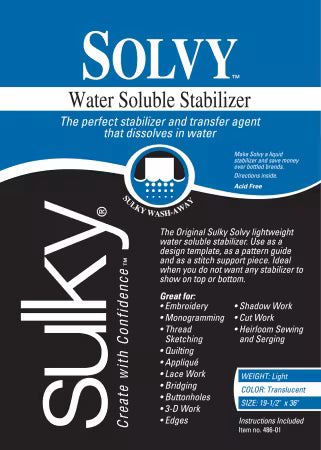 Solvy Stabilizer - Water Soluble