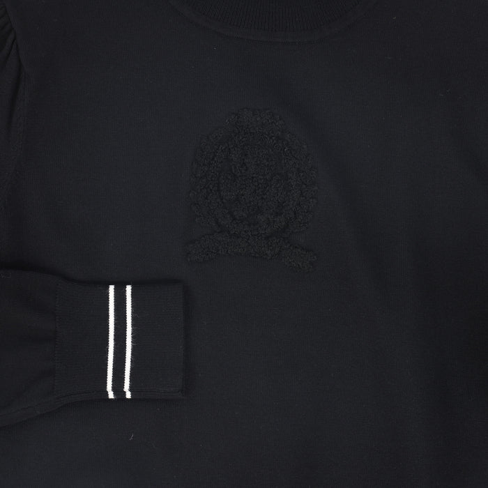 top l/s sherpa crest turtleneck - black