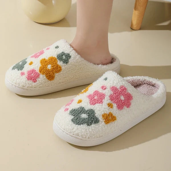 Women’s Cozy Floral Non-Slip Plush Slippers