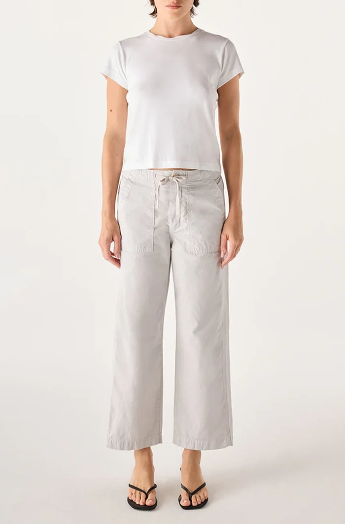 AMO Denim – Easy Drawstring Slouch Crop in Grey Quartz
