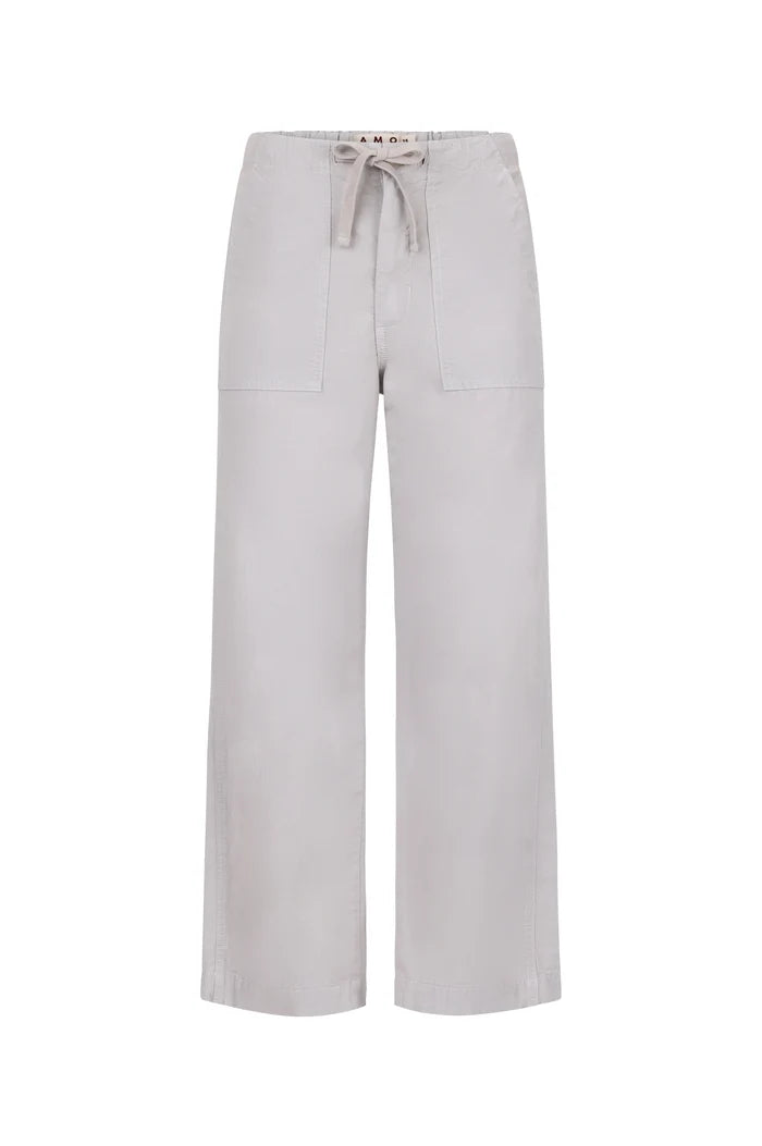 AMO Denim – Easy Drawstring Slouch Crop in Grey Quartz