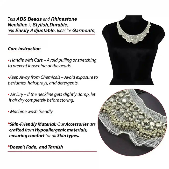 Beaded Round Neck Applique