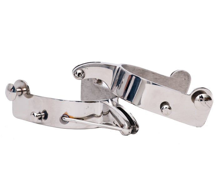 Beastmaster Stainless Saddle Bronc Spurs w/Rein Bar