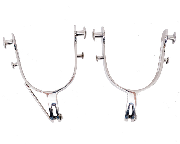 Beastmaster Stainless Saddle Bronc Spurs w/Rein Bar