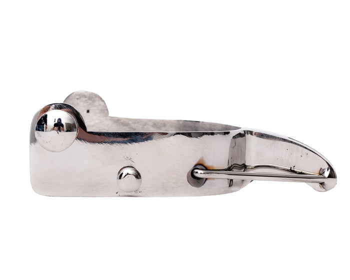Beastmaster Stainless Saddle Bronc Spurs w/Rein Bar
