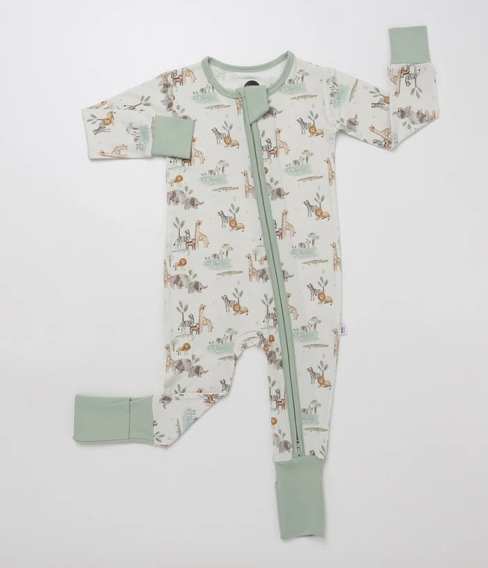 Bird and Bean – Bamboo Zip Sleeper in Soft Savannah
