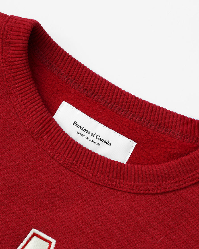 100% Cotton Fleece CAN Sweatshirt Red - Unisex - Province of Canada