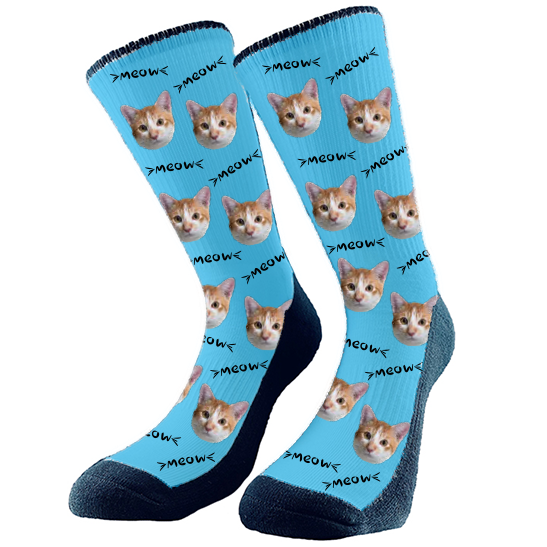 Custom Pet Socks - cat Socks For Men and Women, cat Lovers, cat GIft,Funny Pet Socks, Personalized cat Socks, Customized Cat Socks, Cat Face on Socks