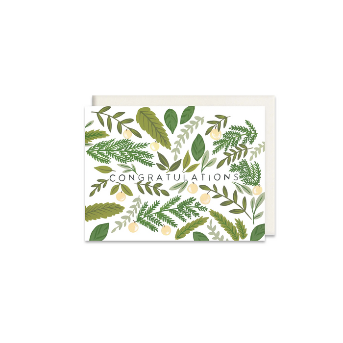 Congratulations Foliage Greeting Card - Made in Canada
