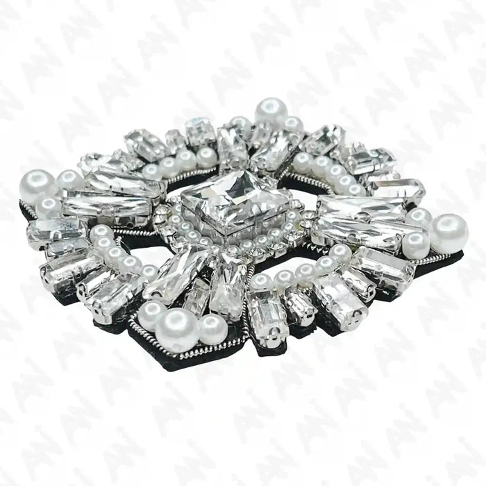 Crystal and Pearl Applique Patch