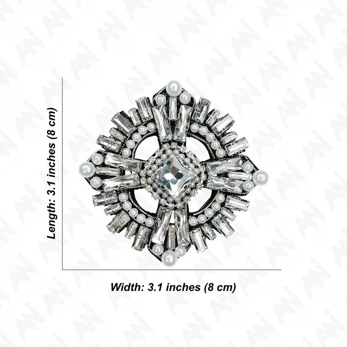 Crystal and Pearl Applique Patch