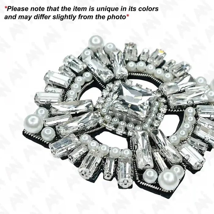 Crystal and Pearl Applique Patch