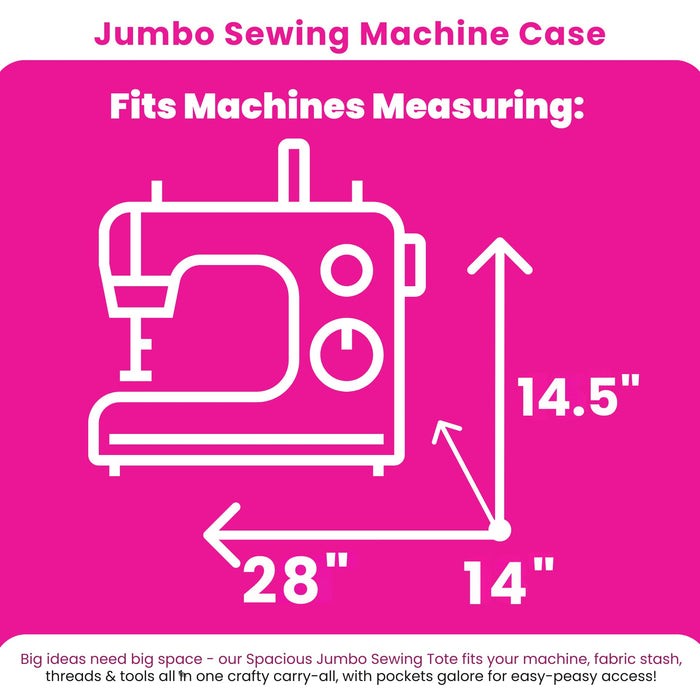 Everything Mary Jumbo 5 Wheel Collapsible Rolling Sewing Machine Storage Case, Floral