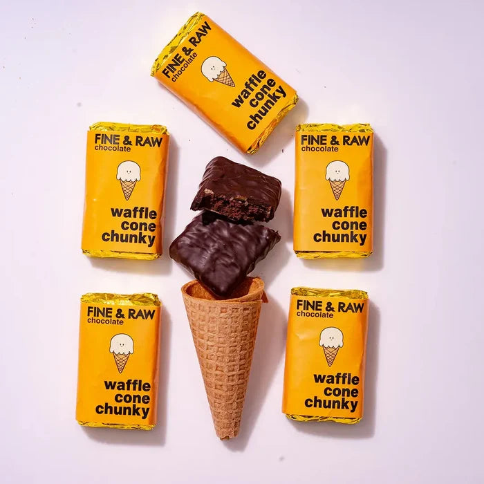 Fine & Raw Chocolate – Waffle Cone Chunky Chocolate Bar
