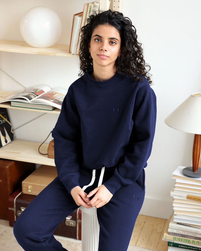 Made in Canada Flag Fleece Sweatshirt Navy - Unisex - Province of Canada