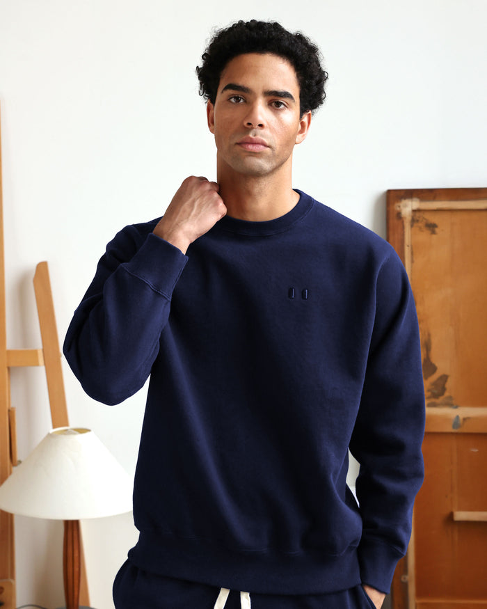 Made in Canada Flag Fleece Sweatshirt Navy - Unisex - Province of Canada
