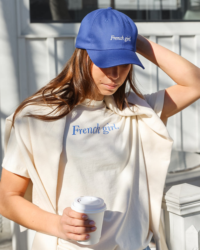 Made in Canada 100% Cotton Blue French Girl Baseball Hat - Province of Canada
