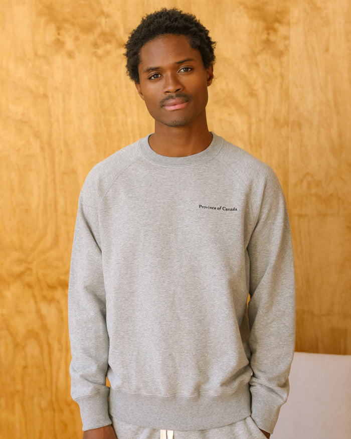 Made in Canada 100% Cotton French Terry Sweater Heather Grey - Unisex - Province of Canada