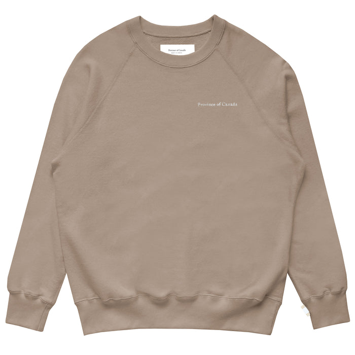 Made in Canada French Terry Sweatshirt Mocha 100% Cotton - Unisex - Province of Canada