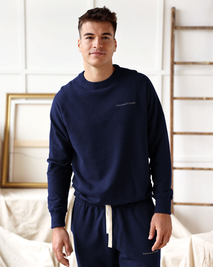 Made in Canada 100% Cotton French Terry Sweatshirt Navy - Unisex - Province of Canada