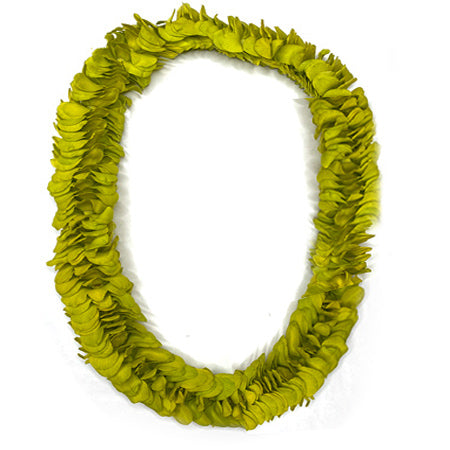 Green Fancy orchid lei accented with decorative feather like petals