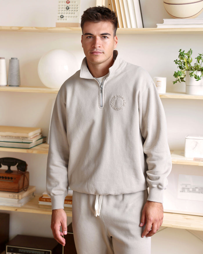 Made in Canada Half Zip Fleece Sweatshirt Beach - Unisex - Province of Canada