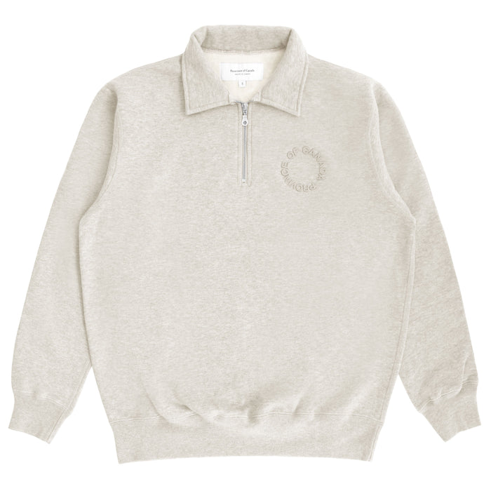 Made in Canada Half Zip Fleece Sweatshirt Eggshell - Unisex - Province of Canada