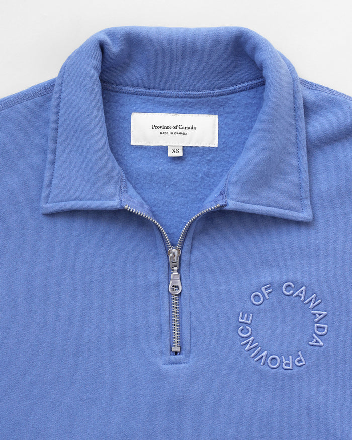 Made in Canada Half Zip Fleece Sweatshirt Periwinkle - Unisex - Province of Canada