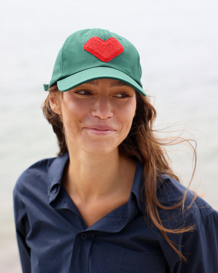 Made in Canada 100% Cotton Heart Baseball Hat Forest Green - Province of Canada