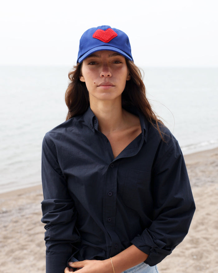 Made in Canada 100% Cotton Heart Baseball Hat Royal Blue - Province of Canada
