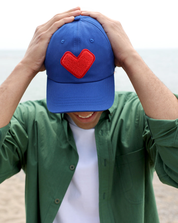 Made in Canada 100% Cotton Heart Baseball Hat Royal Blue - Province of Canada