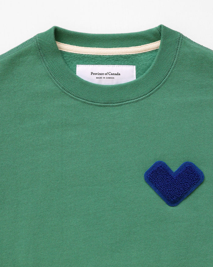 Made in Canada Heart Sweatshirt Green - Unisex - Province of Canada
