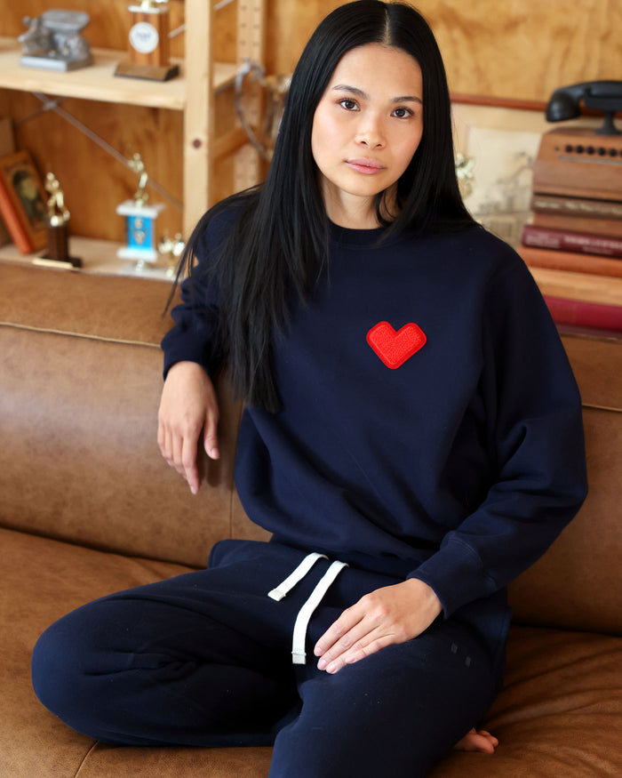 Made in Canada Heart Sweater Navy - Unisex - Province of Canada