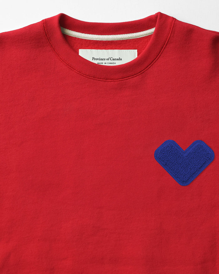 Made in Canada Heart Sweatshirt Red - Unisex - Province of Canada