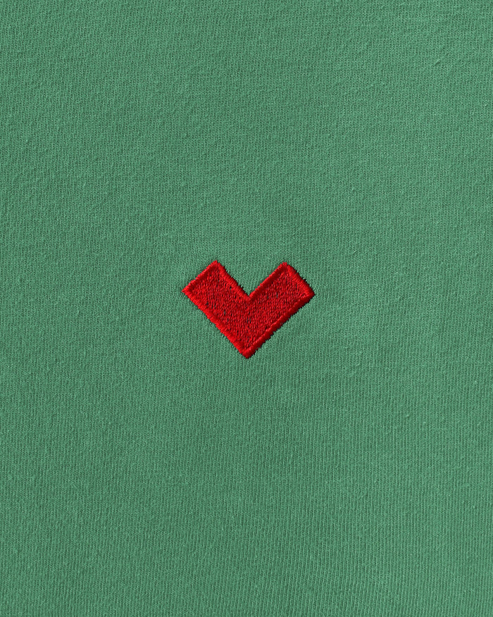 Made in Canada Organic Cotton Heart Tee Green - Unisex - Province of Canada