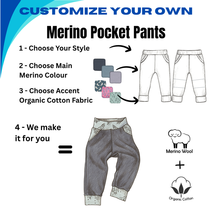 Kids Custom Merino Wool Pocket Pants