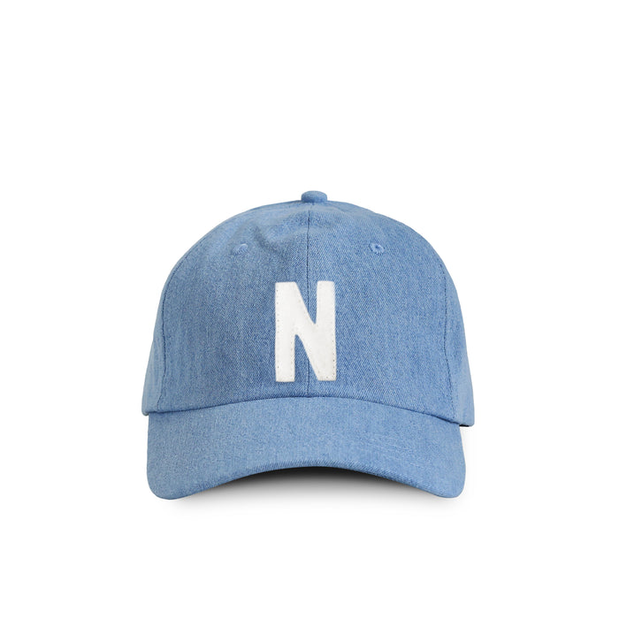 Made in Canada 100% Cotton Kids Letter N Baseball Hat Light Blue Denim - Province of Canada