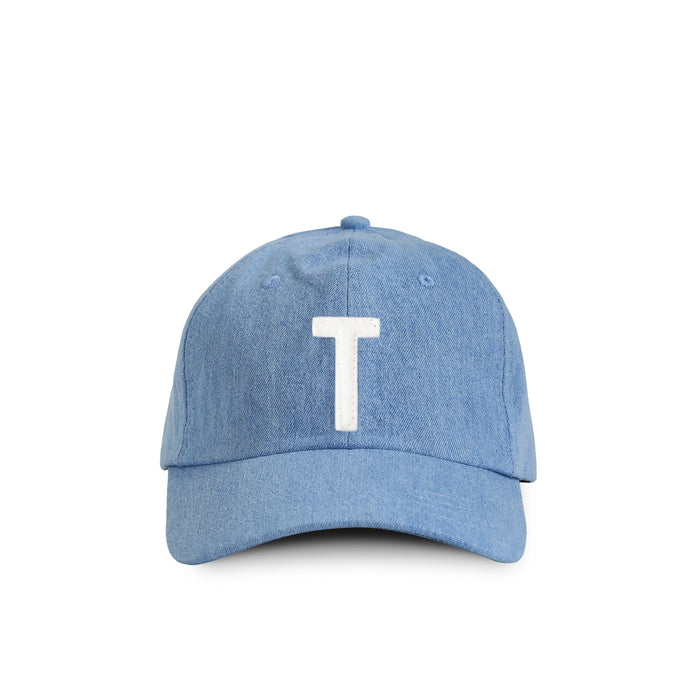 Made in Canada 100% Cotton Kids Letter T Baseball Hat Light Blue Denim - Province of Canada