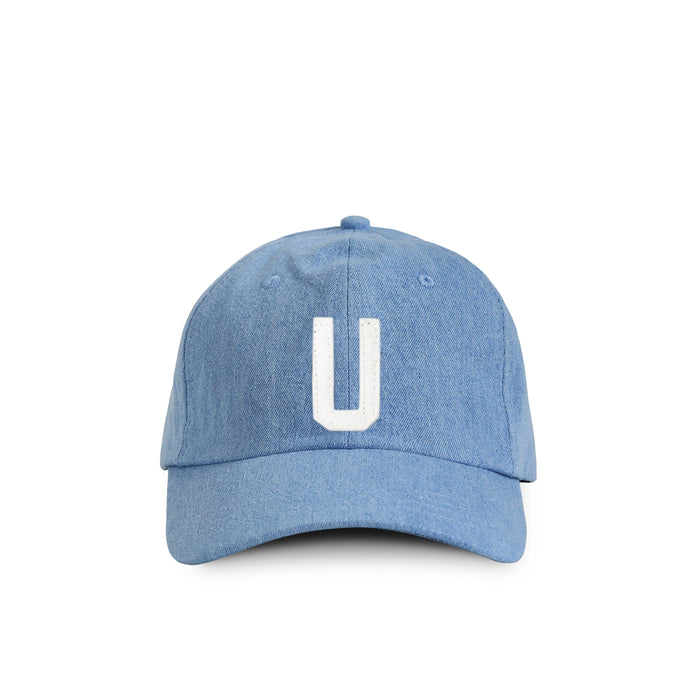 Made in Canada 100% Cotton Kids Letter U Baseball Hat Light Blue Denim - Province of Canada