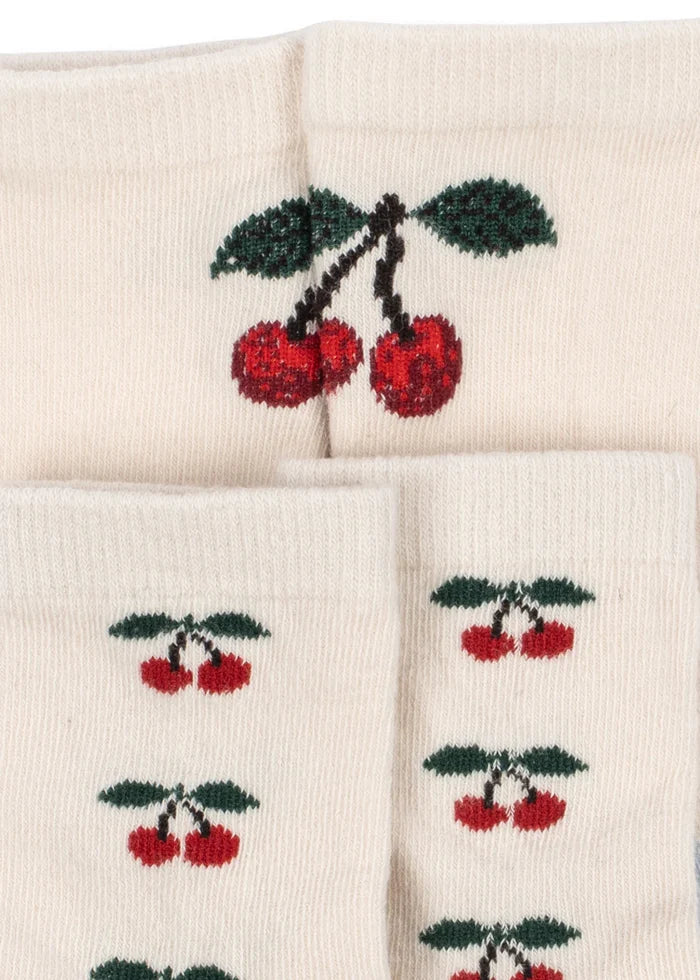 Konges Slojd - 2 Pack Jacquard Cherry Socks