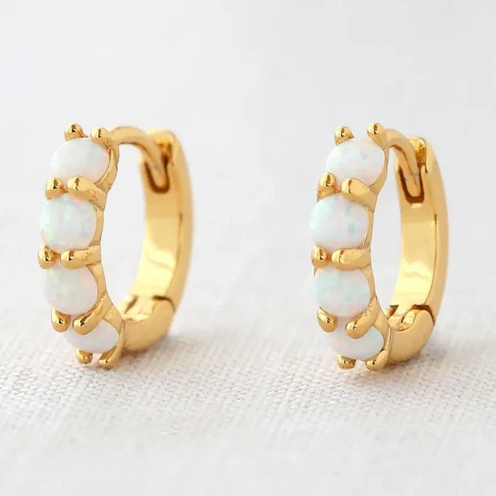 Kris Nations – Opal Huggie Hoop Earrings
