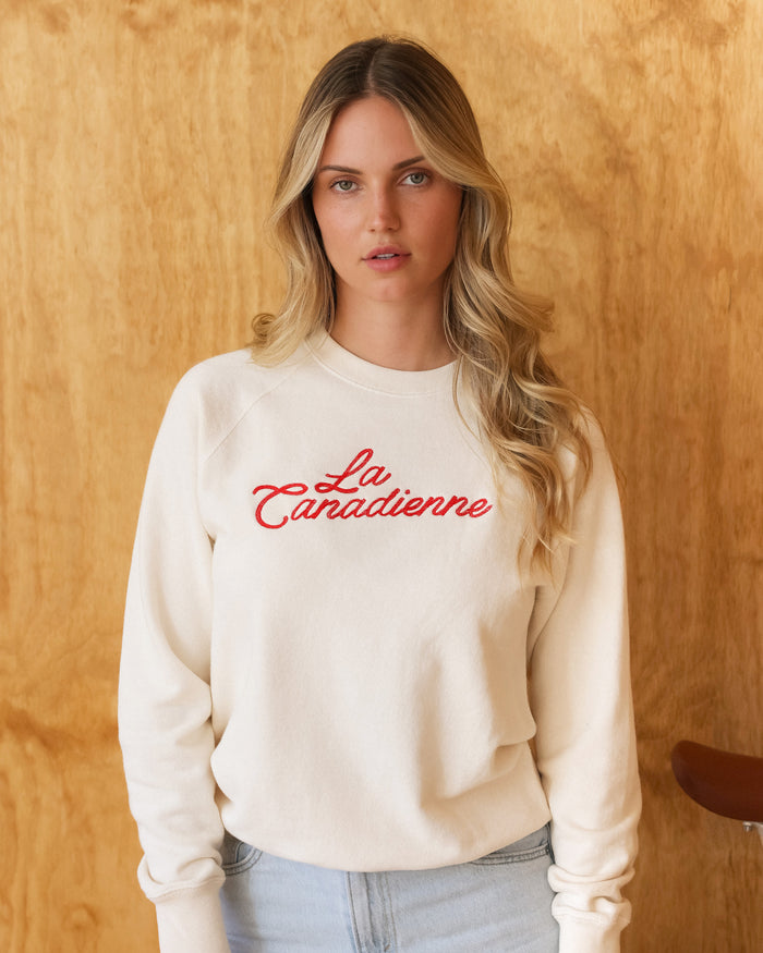 Made in Canada 100% Cotton La Canadienne Sweatshirt Natural Cream - Womens - Province of Canada