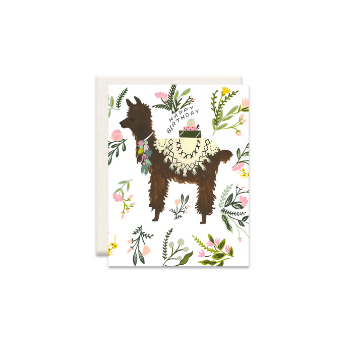 Llama Happy Birthday Greeting Card - Made in Canada - Province of Canada