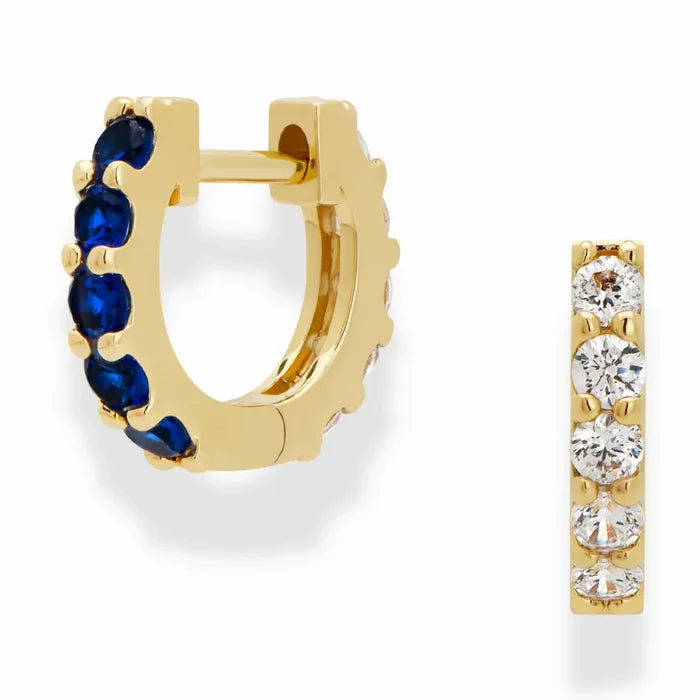 Mod + Jo - Harlow Reversible Birthstone Huggies in September Sapphire
