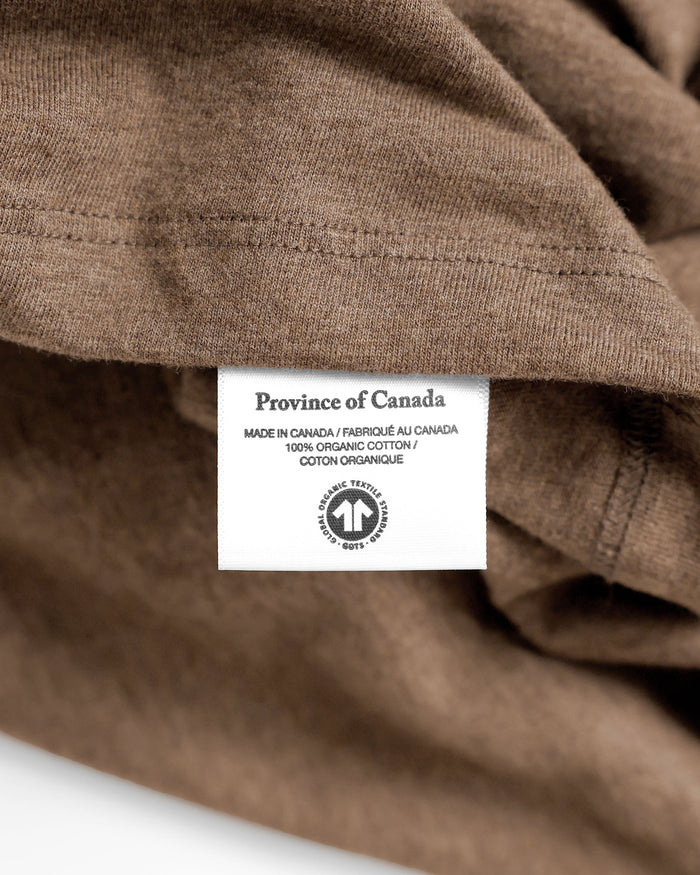 Made in Canada 100% Organic Cotton Monday Crop Tee Heather Brown - Unisex - Province of Canada
