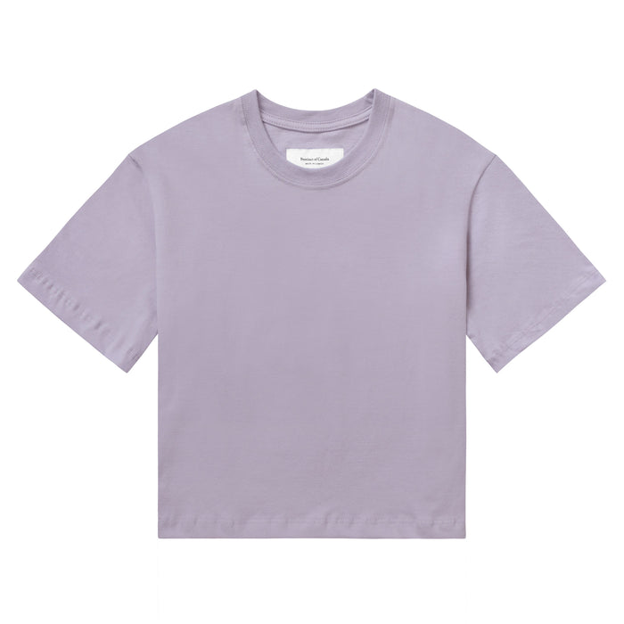 Made in Canada 100% Certified Organic Cotton Monday Crop Top Tee Mauve Lavender Purple - Province of Canada