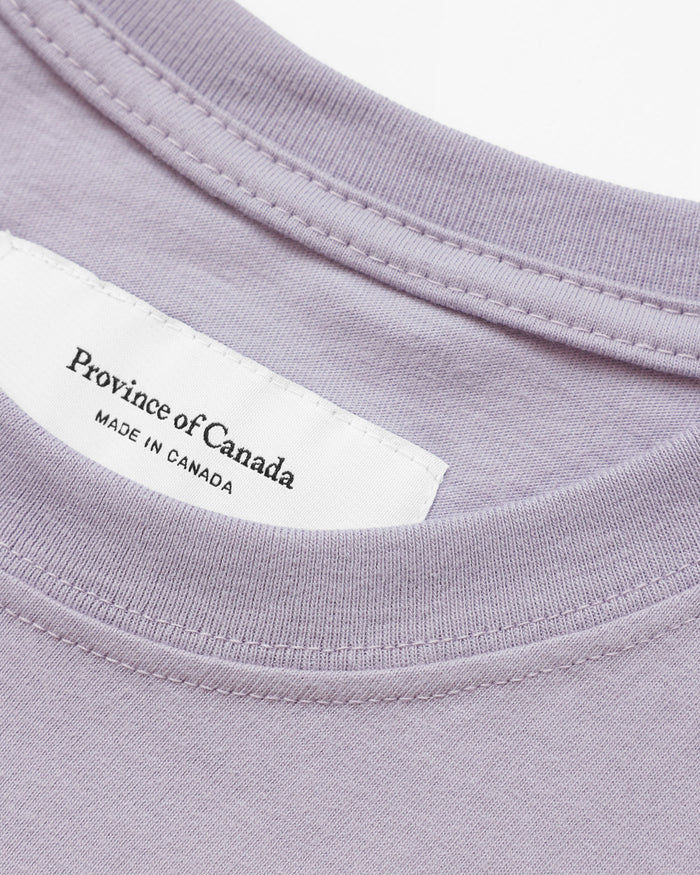 Made in Canada 100% Certified Organic Cotton Monday Crop Top Tee Mauve Lavender Purple - Province of Canada